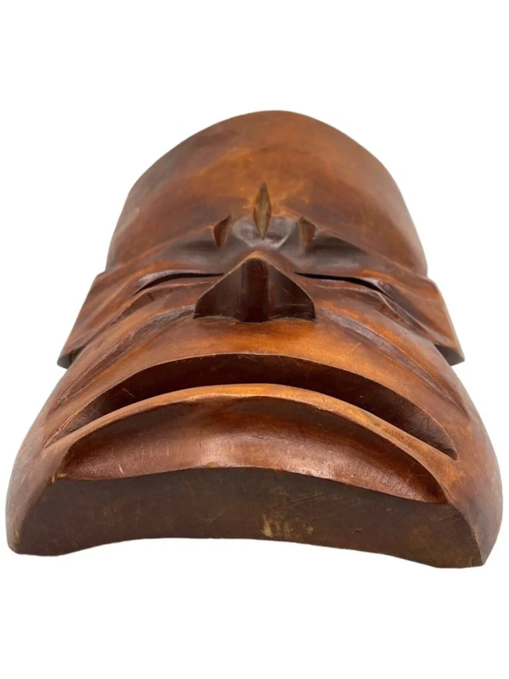 Vintage Hand Carved Wood Tragedy Theater Drama Wooden Mask Sad Face 1950 Wider - Picture 4 of 10